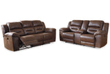 Stoneland Chocolate Power Reclining Sofa and Loveseat from Ashley - Luna Furniture