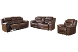 Stoneland Chocolate Reclining Sofa, Loveseat and Recliner from Ashley - Luna Furniture