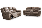 Stoneland Fossil Power Reclining Sofa and Loveseat from Ashley - Luna Furniture