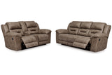 Stoneland Fossil Reclining Sofa and Power Reclining Loveseat from Ashley - Luna Furniture