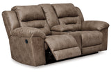 Stoneland Fossil Reclining Loveseat and Power Recliner from Ashley - Luna Furniture