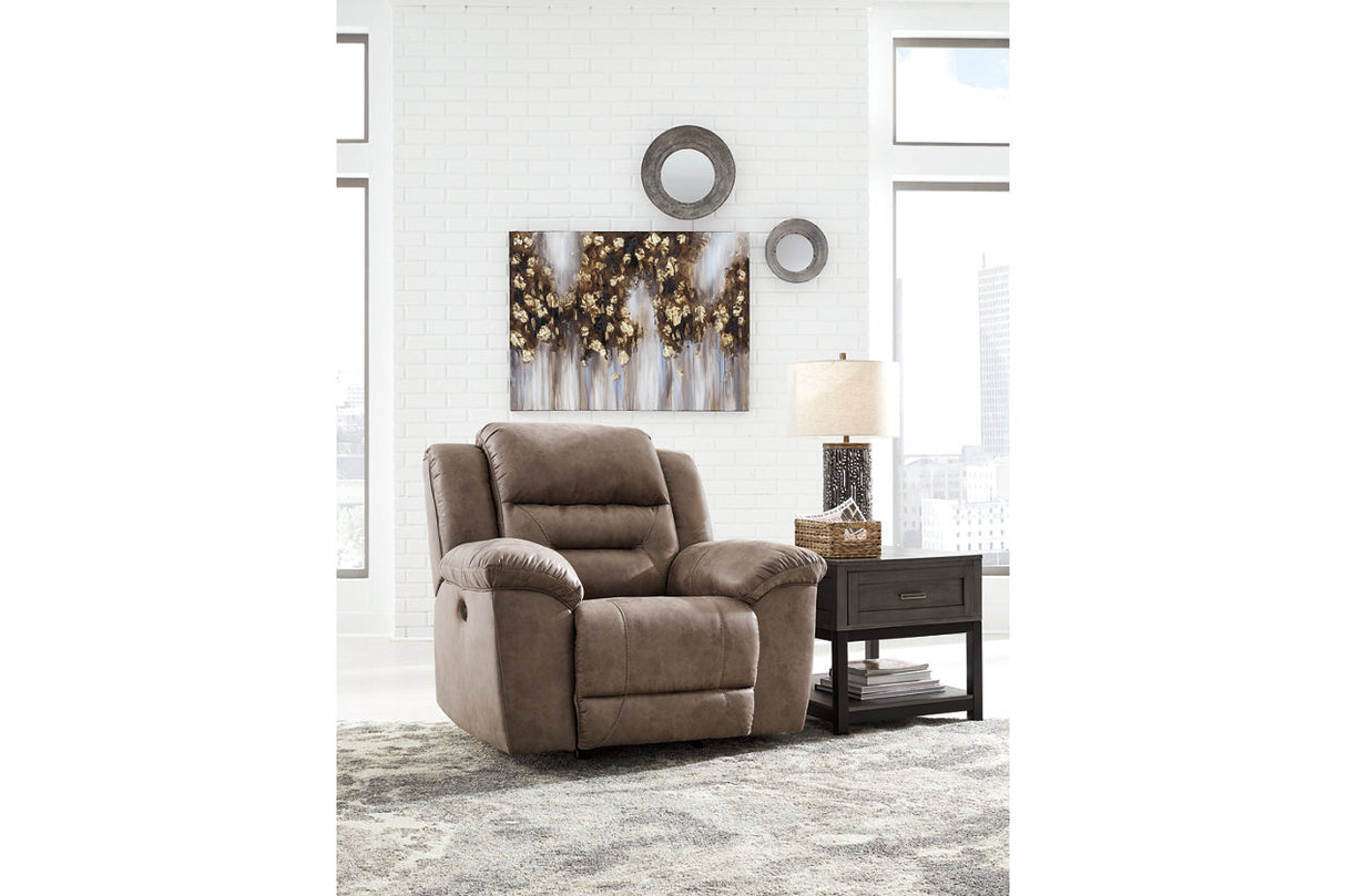 Stoneland Fossil Reclining Loveseat and Power Recliner from Ashley - Luna Furniture