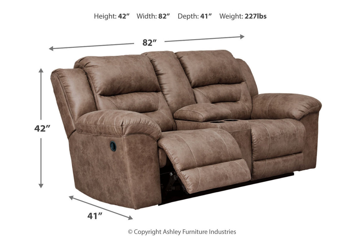 Stoneland Fossil Reclining Loveseat and Power Recliner from Ashley - Luna Furniture