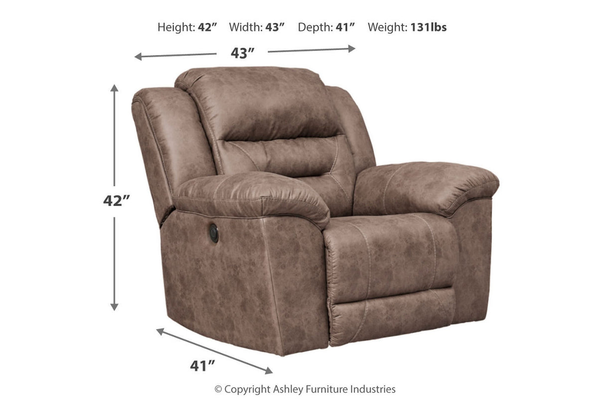 Stoneland Fossil Reclining Loveseat and Power Recliner from Ashley - Luna Furniture