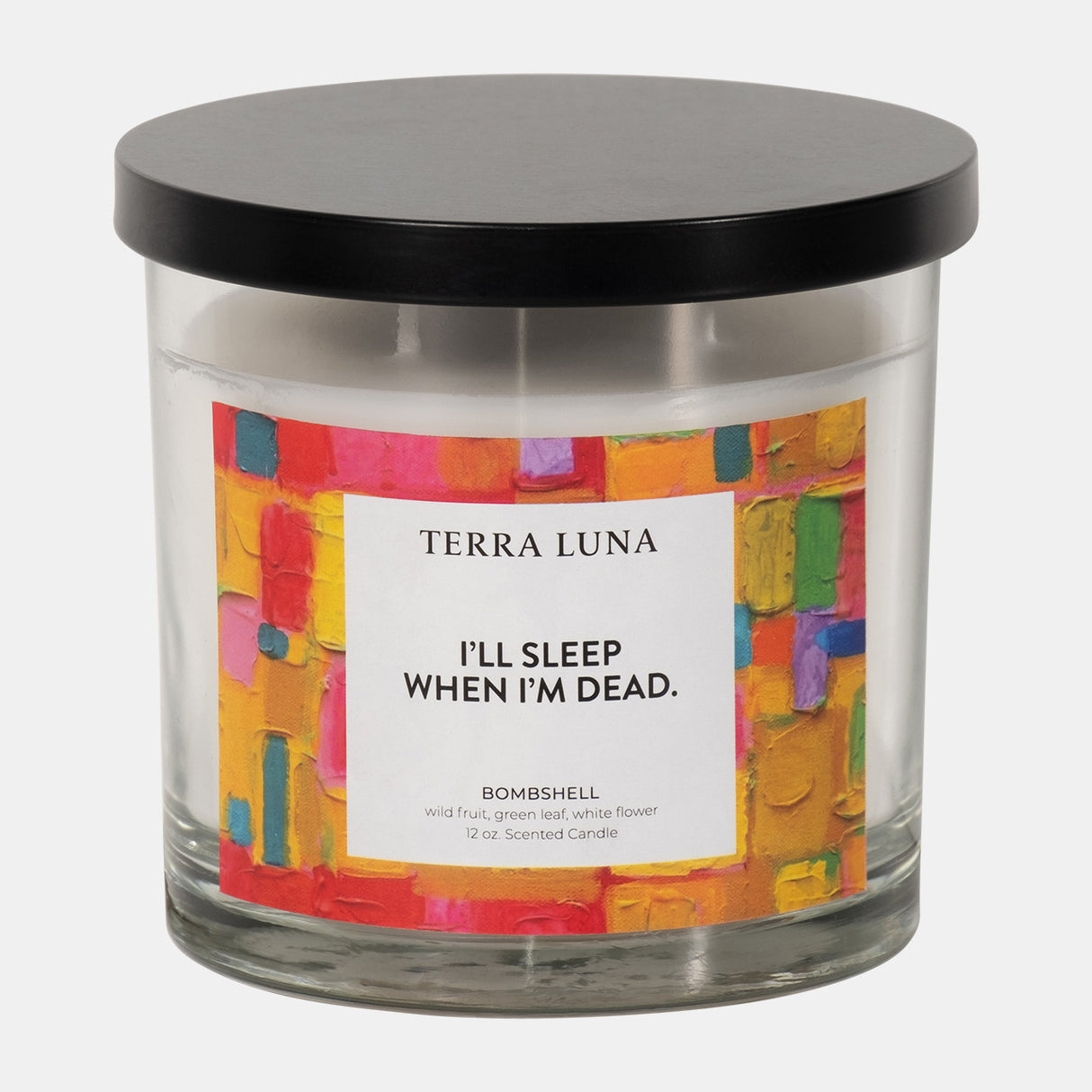 4" 12 Oz Sleep When I'm Dead Lidded Candle from Sagebrook Home - Luna Furniture