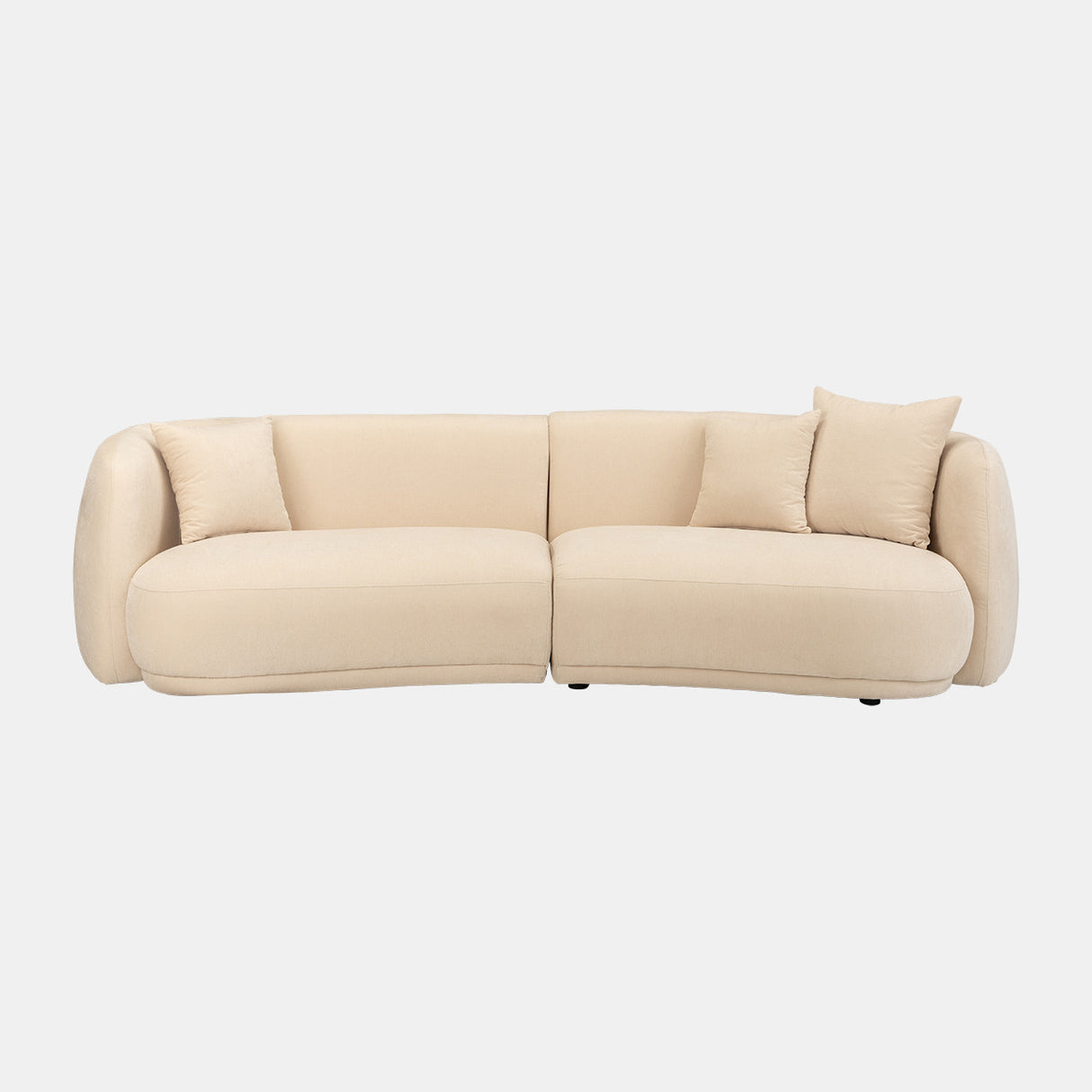 4-seat Curved Sofa, Ivory/beige 2boxes from Sagebrook Home - Luna Furniture