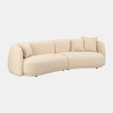 4-seat Curved Sofa, Ivory/beige 2boxes from Sagebrook Home - Luna Furniture