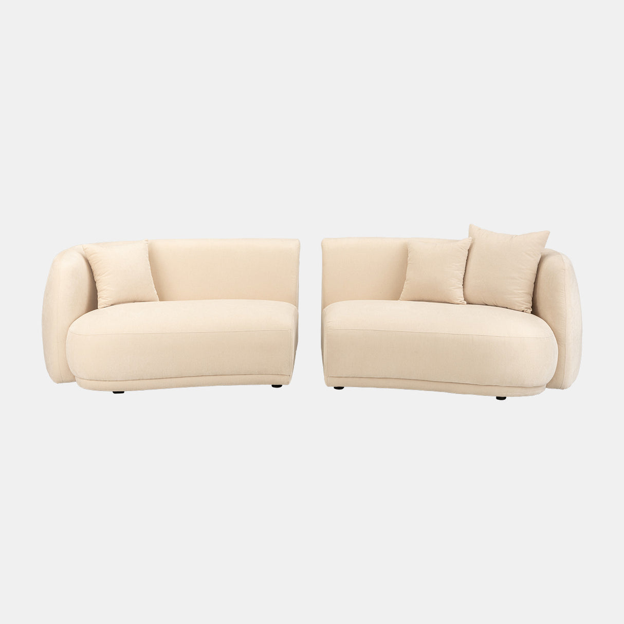 4-seat Curved Sofa, Ivory/beige 2boxes from Sagebrook Home - Luna Furniture