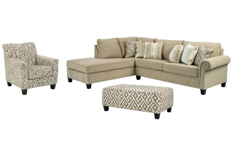 Dovemont Putty 2-Piece Sectional with Chaise, Chair and Ottoman -  Ashley - Luna Furniture