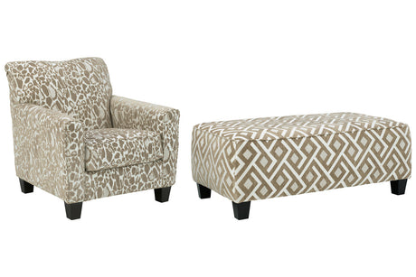 Dovemont Putty Chair and Ottoman -  Ashley - Luna Furniture