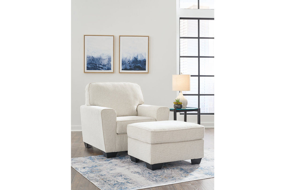 Cashton Snow Chair and Ottoman -  Ashley - Luna Furniture