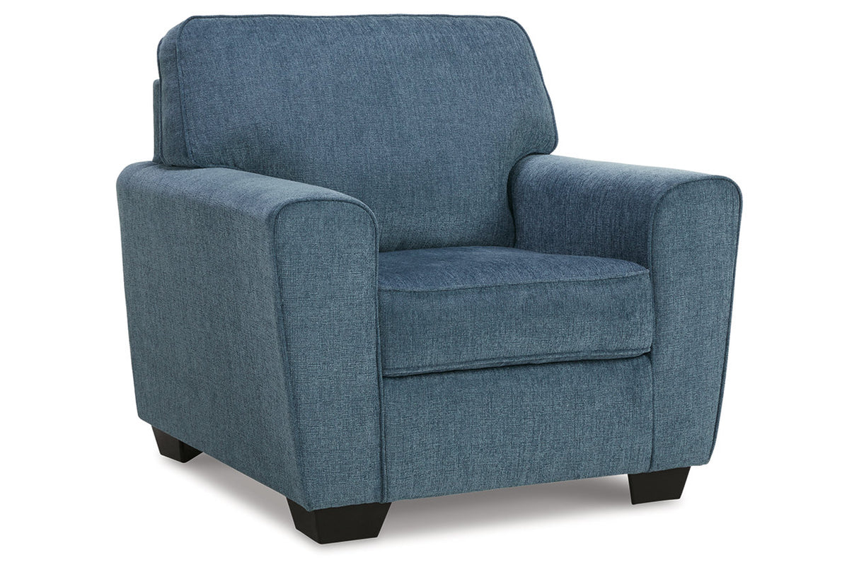 Cashton Blue Chair and Ottoman -  Ashley - Luna Furniture