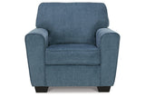 Cashton Blue Chair and Ottoman -  Ashley - Luna Furniture