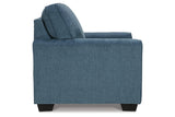 Cashton Blue Chair and Ottoman -  Ashley - Luna Furniture