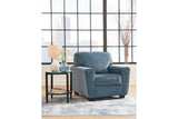 Cashton Blue Chair and Ottoman -  Ashley - Luna Furniture