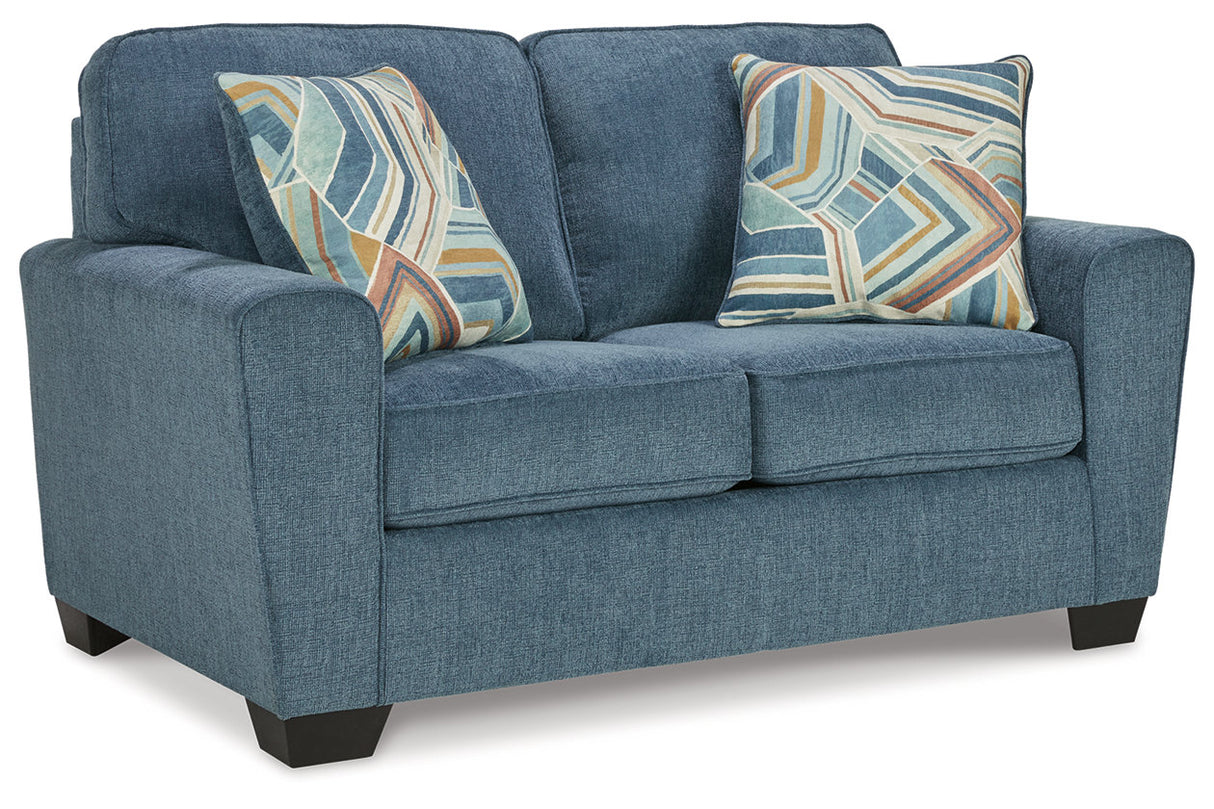 Cashton Blue Sofa, Loveseat, Chair and Ottoman -  Ashley - Luna Furniture