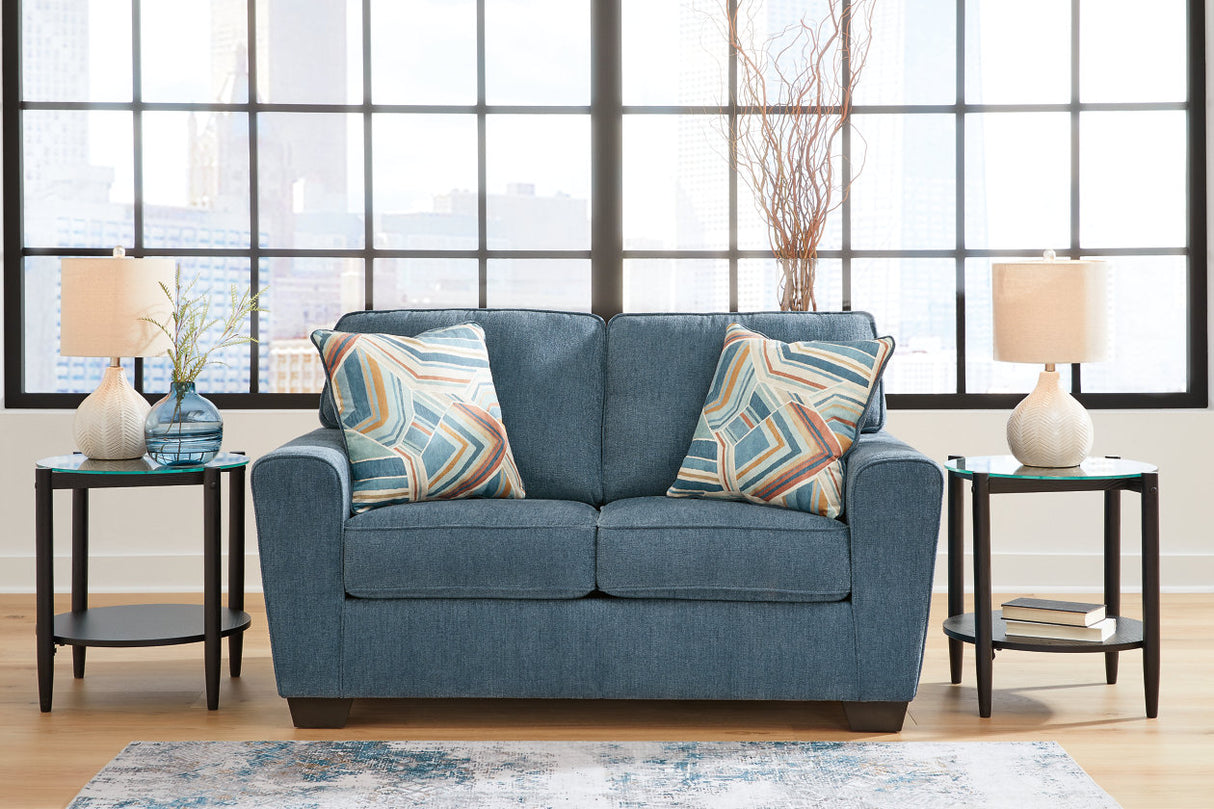 Cashton Blue Sofa, Loveseat, Chair and Ottoman -  Ashley - Luna Furniture