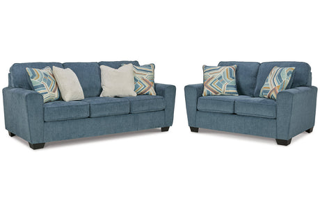 Cashton Blue Sofa and Loveseat -  Ashley - Luna Furniture