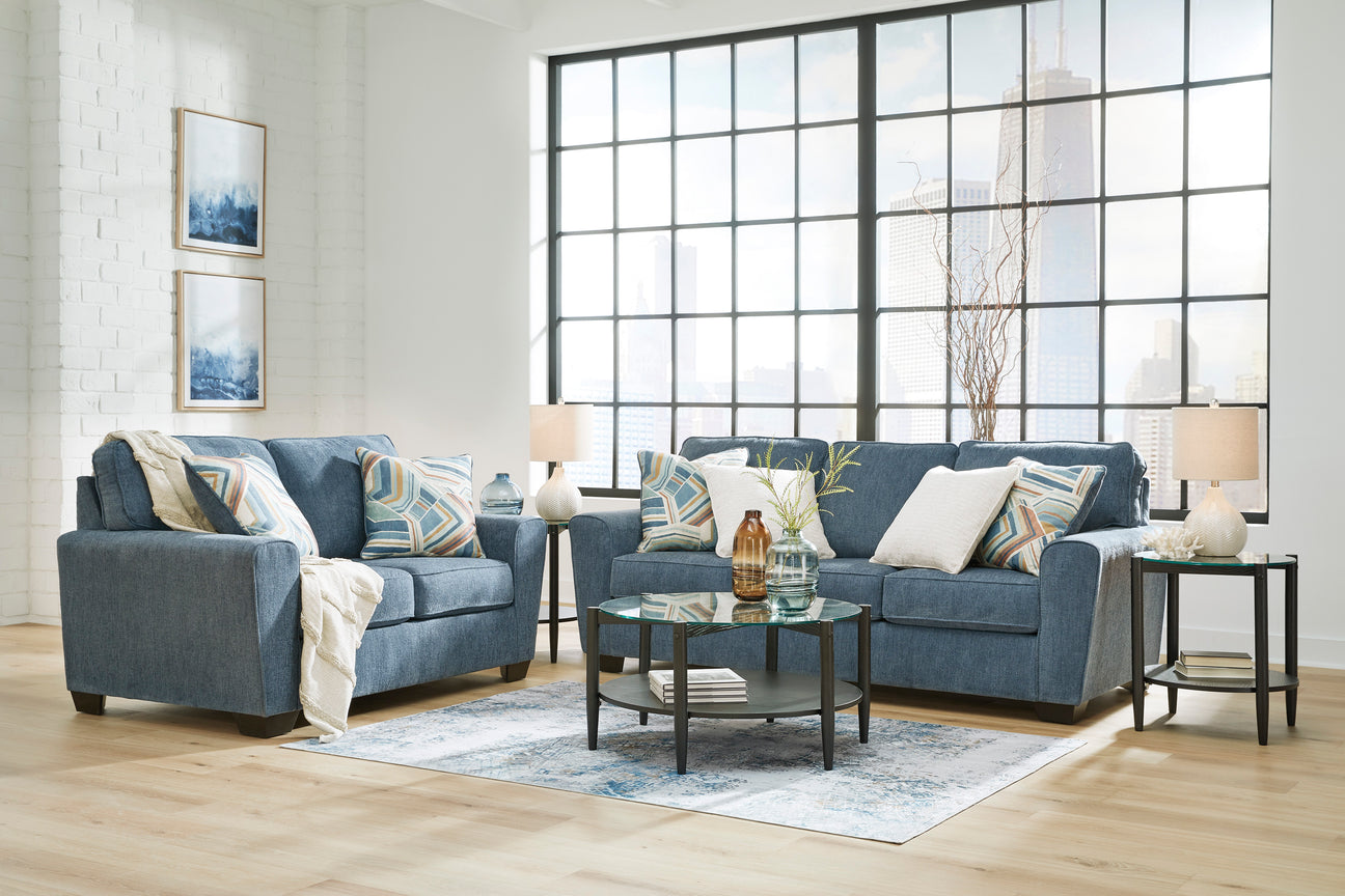 Cashton Blue Living Room Set -  Ashley - Luna Furniture