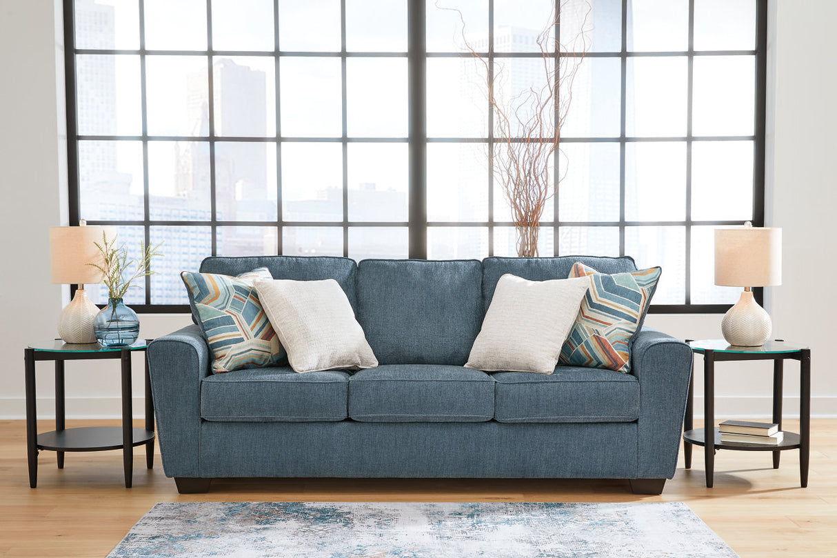 Cashton Blue Sofa, Loveseat, Chair and Ottoman -  Ashley - Luna Furniture