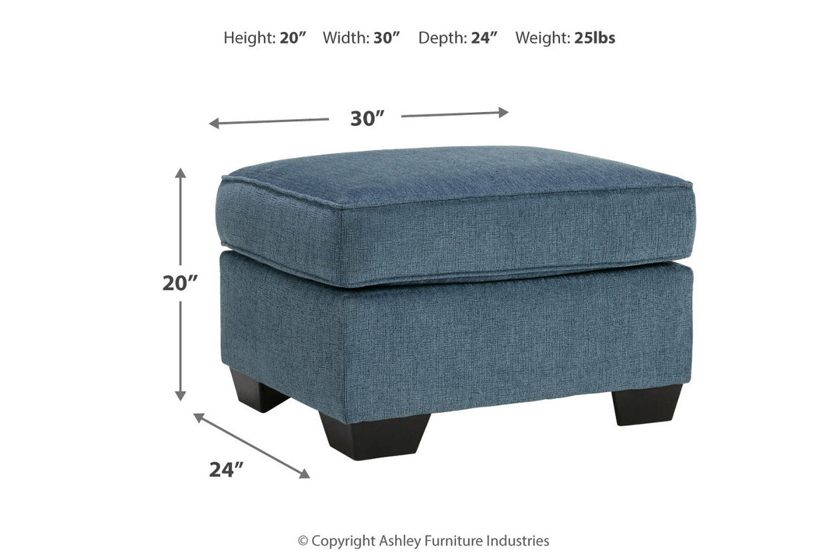 Cashton Blue Chair and Ottoman -  Ashley - Luna Furniture