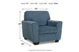 Cashton Blue Chair and Ottoman -  Ashley - Luna Furniture