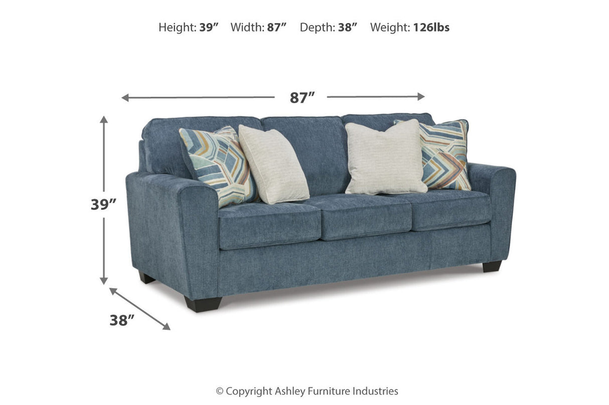 Cashton Blue Sofa, Loveseat, Chair and Ottoman -  Ashley - Luna Furniture