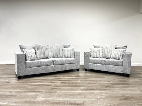 410-2PC-GRAY Sofa and Loveseat Set - 410-2PC-GRAY