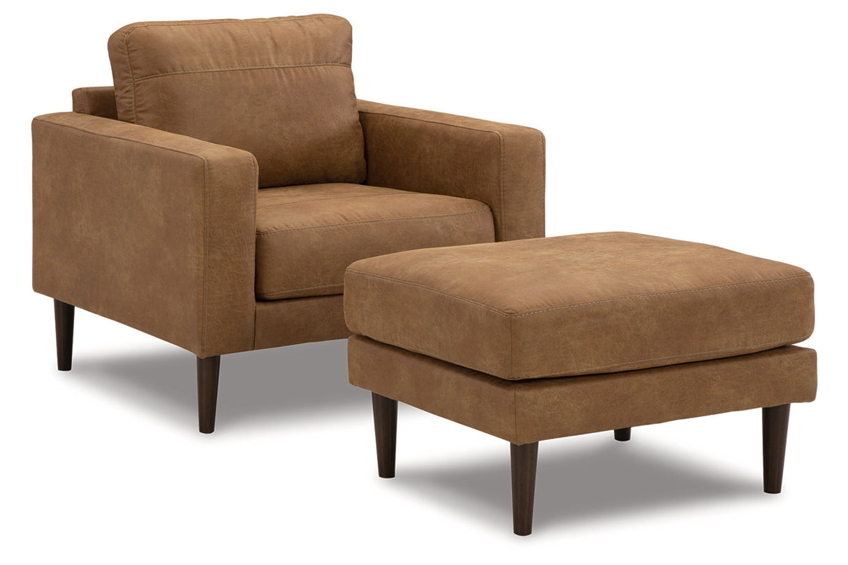 Telora Caramel Chair and Ottoman -  Ashley - Luna Furniture