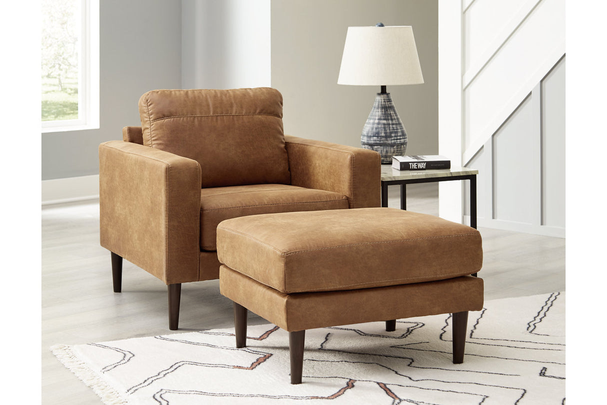 Telora Caramel Sofa, Loveseat, Chair and Ottoman -  Ashley - Luna Furniture