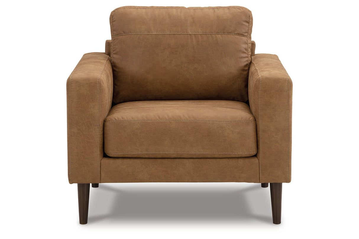 Telora Caramel Sofa, Loveseat, Chair and Ottoman -  Ashley - Luna Furniture