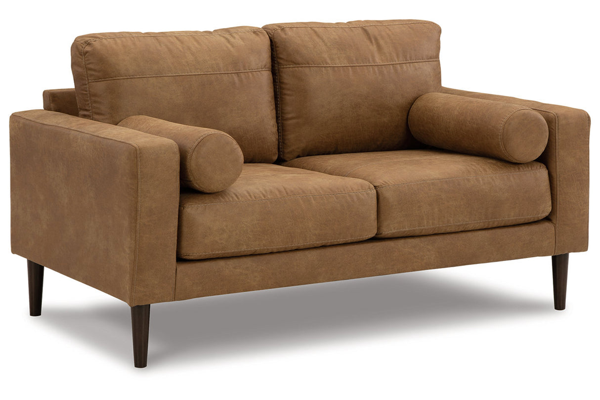 Telora Caramel Sofa, Loveseat, Chair and Ottoman -  Ashley - Luna Furniture