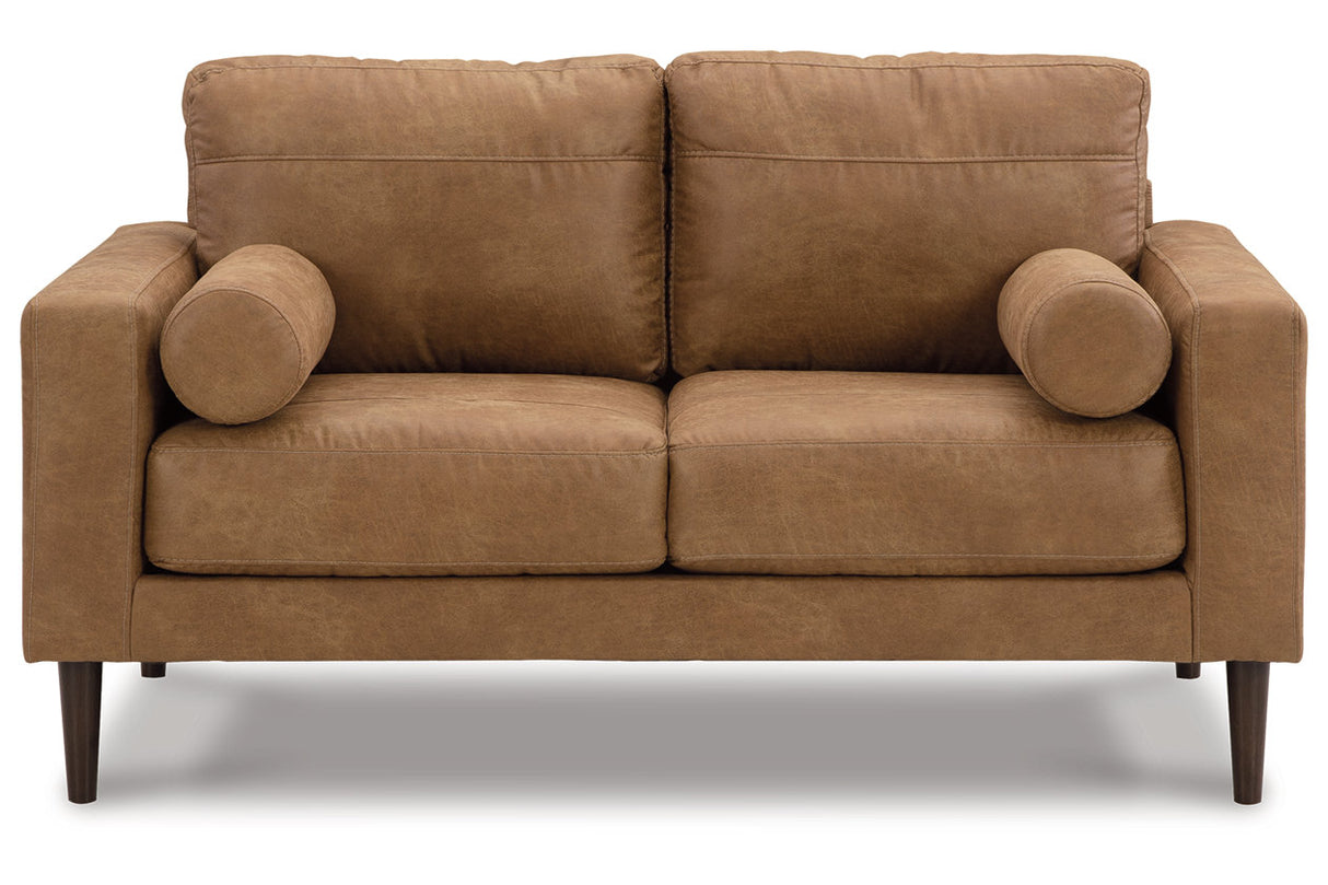 Telora Caramel Sofa, Loveseat, Chair and Ottoman -  Ashley - Luna Furniture