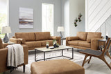 Telora Caramel Sofa, Loveseat, Chair and Ottoman -  Ashley - Luna Furniture