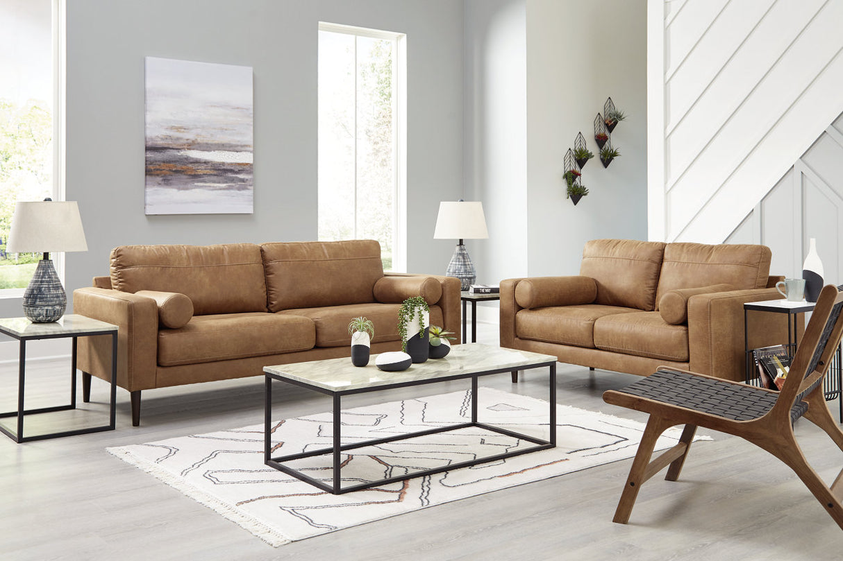 Telora Caramel Sofa and Loveseat -  Ashley - Luna Furniture