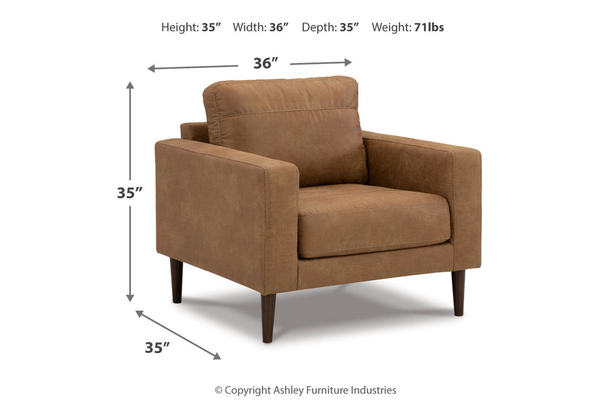 Telora Caramel Sofa, Loveseat, Chair and Ottoman -  Ashley - Luna Furniture