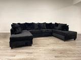 Bozo Black Double Chaise Sectional from Happy Homes - Luna Furniture