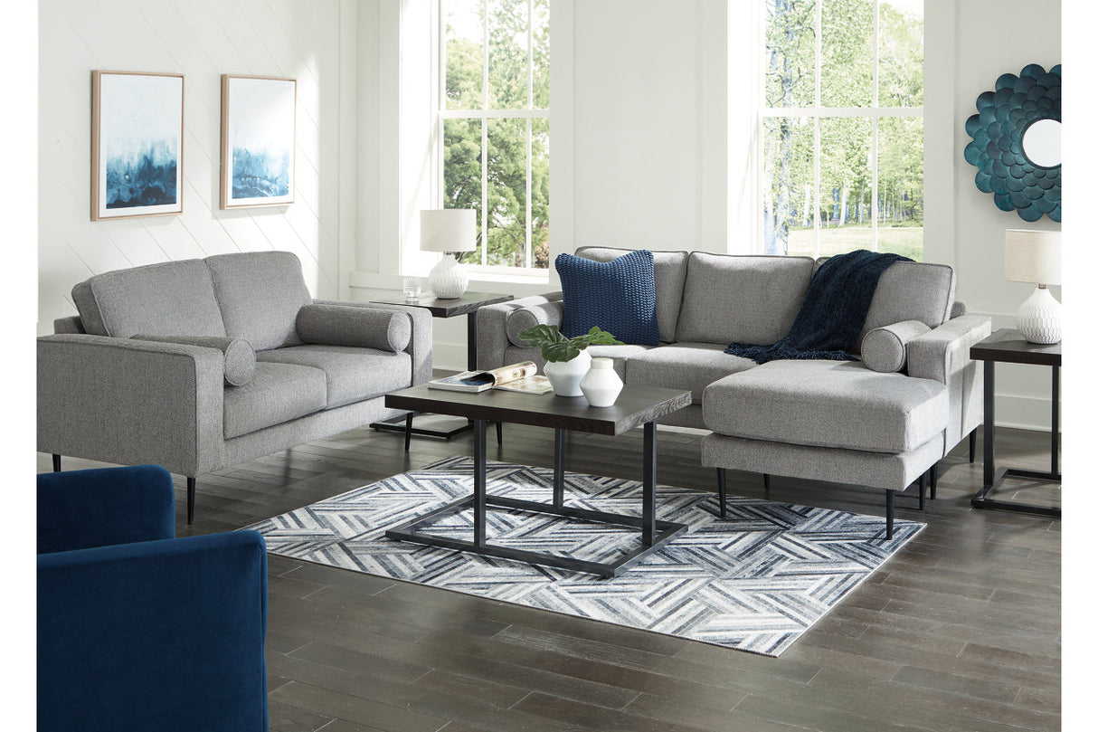 Hazela Charcoal Sofa Chaise and Loveseat from Ashley - Luna Furniture