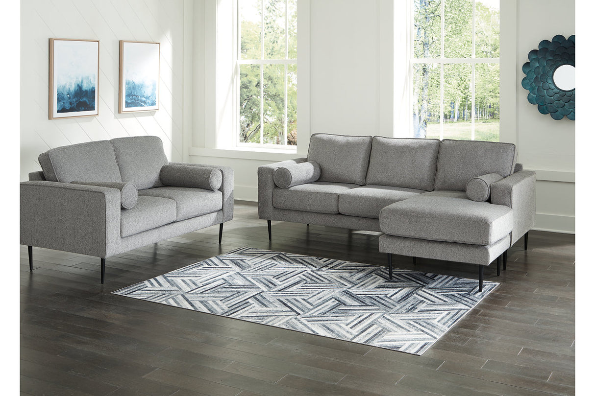 Hazela Charcoal Sofa Chaise and Loveseat from Ashley - Luna Furniture