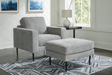 Hazela Charcoal Chair and Ottoman from Ashley - Luna Furniture