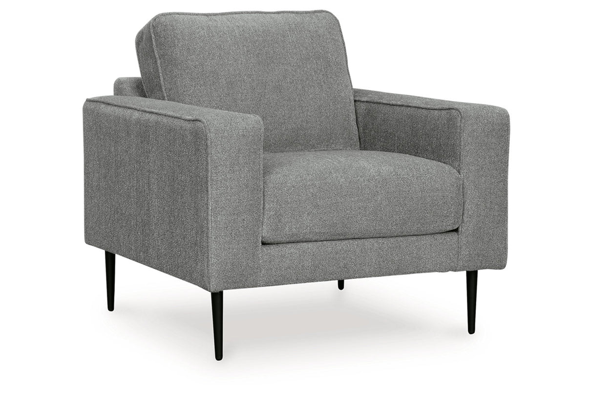 Hazela Charcoal Chair and Ottoman from Ashley - Luna Furniture