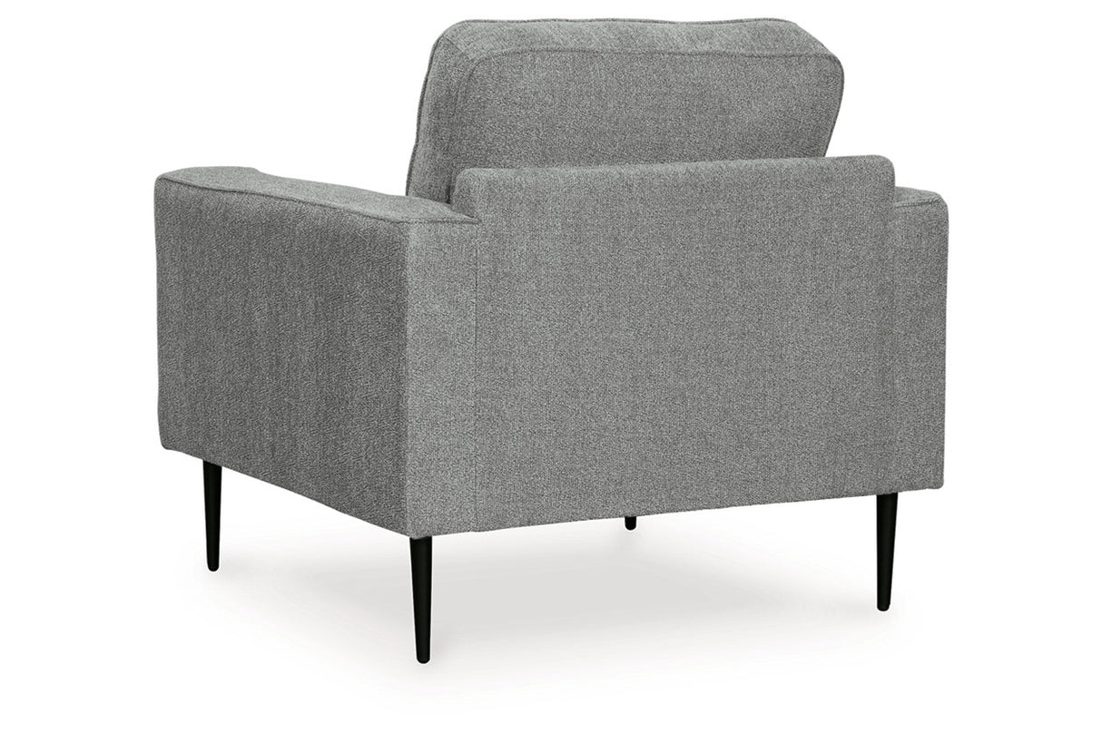 Hazela Charcoal Chair and Ottoman from Ashley - Luna Furniture