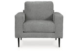 Hazela Charcoal Chair and Ottoman from Ashley - Luna Furniture