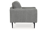 Hazela Charcoal Chair and Ottoman from Ashley - Luna Furniture