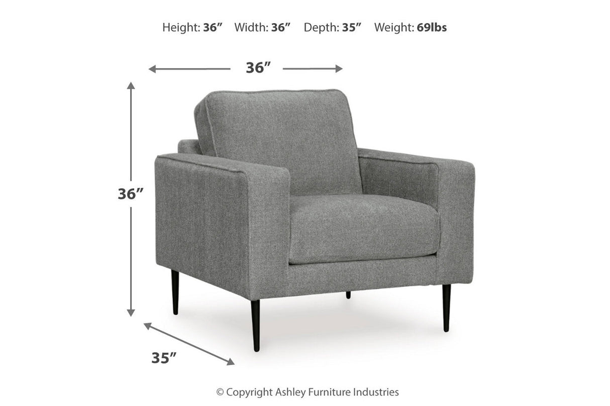 Hazela Charcoal Chair and Ottoman from Ashley - Luna Furniture