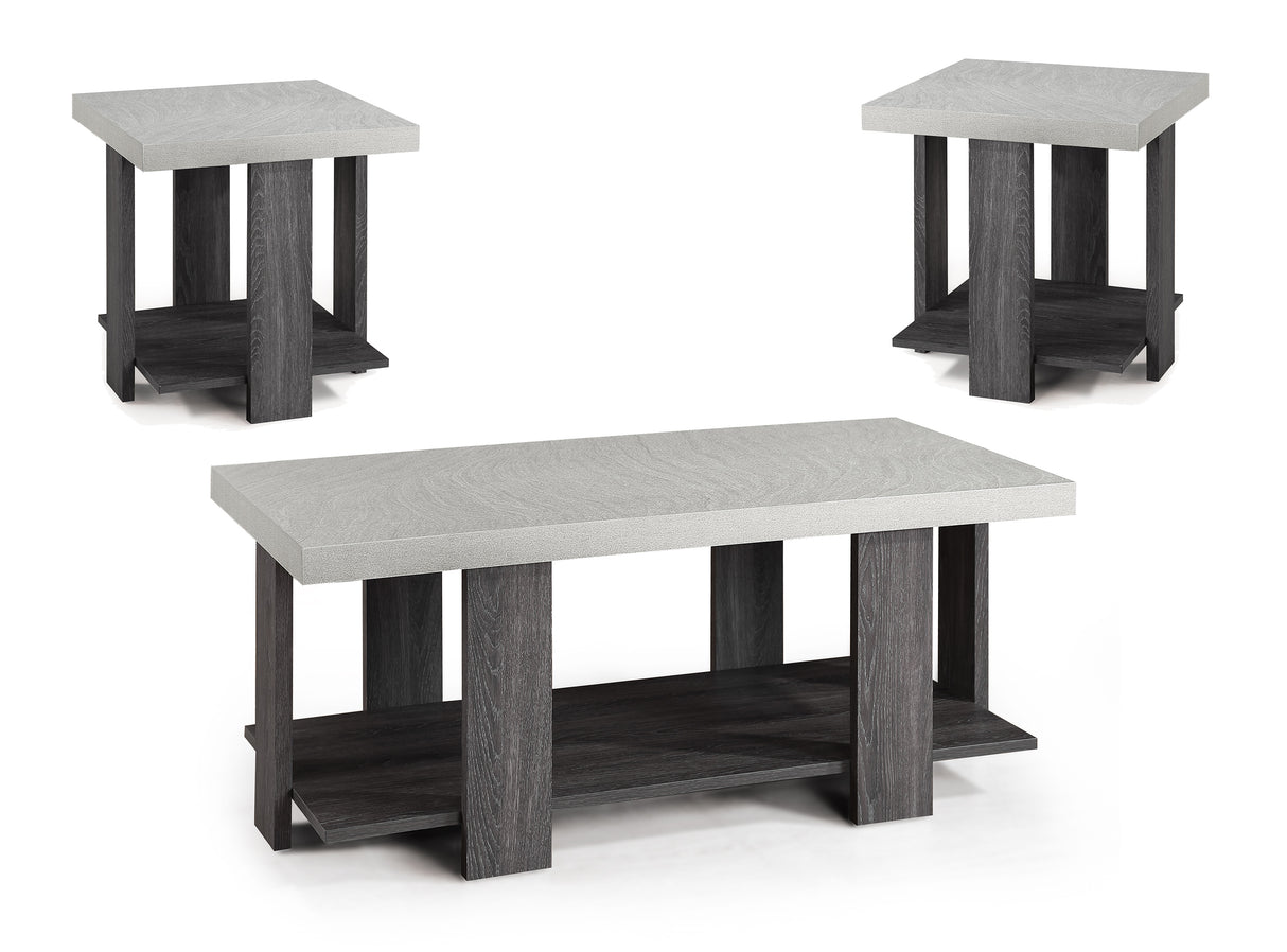 Boris Light Gray 3-Piece Coffee Table Set from Crown Mark - Luna Furniture