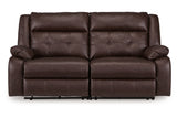 Punch Up Walnut 2-Piece Power Reclining Sectional Loveseat from Ashley - Luna Furniture