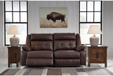 Punch Up Walnut 2-Piece Power Reclining Sectional Loveseat from Ashley - Luna Furniture