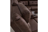 Punch Up Walnut 6-Piece Power Reclining Sectional from Ashley - Luna Furniture