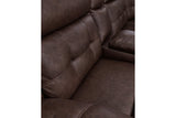 Punch Up Walnut 2-Piece Power Reclining Sectional Loveseat from Ashley - Luna Furniture